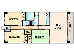 マリベール中須賀の物件間取画像